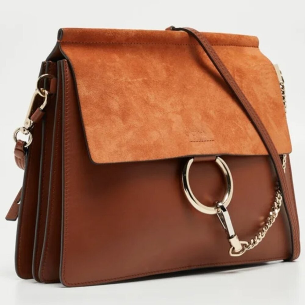 Chloe Two-Tone Brown and Tan Shoulder Bag